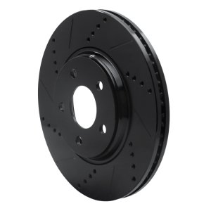 Chevrolet Malibu Brake Rotor (1) - Front Left - R1 Concepts - Drilled & Slotted - Black - `04-`12
